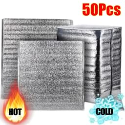 50Pcs/Pack Ice Cold Warm Aluminum Foil Bag Delivery Carrier Drink Storage Insulation Bag Food Thermal Packing Cooler Bag