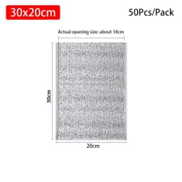 50Pcs/Pack Ice Cold Warm Aluminum Foil Bag Delivery Carrier Drink Storage Insulation Bag Food Thermal Packing Cooler Bag
