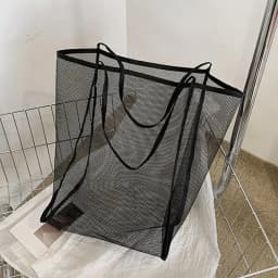 Transparent Mesh Bag Large Capacity Beach Bag Versatile Organizer Handbag Cosmetic Cosmetics Toiletries Storage Bag For Pool