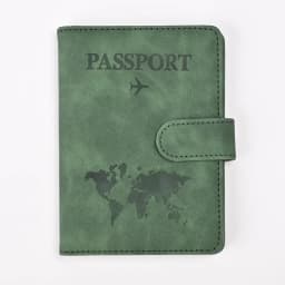 Leather Passport Holder Travel Wallet with ID Credit Card Slot PU Leather Passport Covers Case RFID Blocking Passport Protector