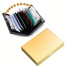 RFID Credit Card Holder, Metal Credit Card Wallet with 6 or 10 Slots Blocking Protector for Men and Women's Safety Purse
