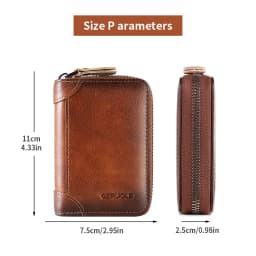 Men's Genuine Leather Large Capacity Multi-Slot Card Holder with Driver’s License Case, New Gradient Color Design, RFID Blocking