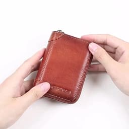 Men's Genuine Leather Large Capacity Multi-Slot Card Holder with Driver’s License Case, New Gradient Color Design, RFID Blocking