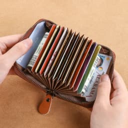 Men's Genuine Leather Large Capacity Multi-Slot Card Holder with Driver’s License Case, New Gradient Color Design, RFID Blocking