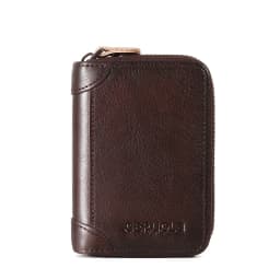 Men's Genuine Leather Large Capacity Multi-Slot Card Holder with Driver’s License Case, New Gradient Color Design, RFID Blocking