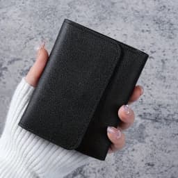 Fashion Ultra Thin Triple Fold Women's Short Wallet, Smooth Surface Multi-Card Holder Mini Coin Purse Ideal Daily Gift for Women