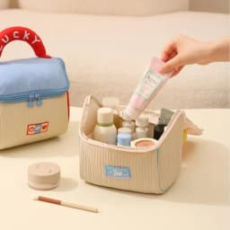 Cute Cartoon Pattern Cosmetic Bag Niche Design Portable Travel Makeup Pouch Organizer Bag for Toiletry Storage Daily Outdoor Use