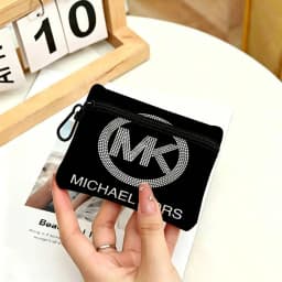 M-Michaels-Fashion-Kors Portable Oxford Fabric Mini Wallet Carabiner Design Small Coin Bag For Cards Keys Earphones