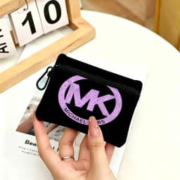M-Michaels-Fashion-Kors Portable Oxford Fabric Mini Wallet Carabiner Design Small Coin Bag For Cards Keys Earphones
