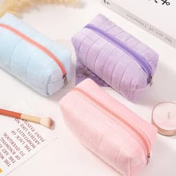 Suede Cosmetic Bag, Large Storage Bag, Travel, Business Trip, Portable High-value Makeup Pouch Organizer Bag
