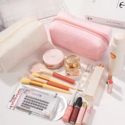 Suede Cosmetic Bag, Large Storage Bag, Travel, Business Trip, Portable High-value Makeup Pouch Organizer Bag