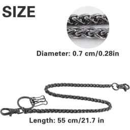 Metal Wallet Chain Pocket Keychain with Lobster Clasps Waist Jeans Chain for Keys, Men Wallet, Pants, Belt Loop, Handbag