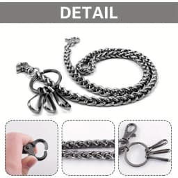 Metal Wallet Chain Pocket Keychain with Lobster Clasps Waist Jeans Chain for Keys, Men Wallet, Pants, Belt Loop, Handbag