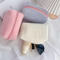 Large Women Zipper Makeup Organizer Handbag Solid Fur Cosmetic Storage Bag Stationery Pencil Case Travel Make Up Toiletry Punch