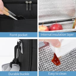 Large Capacity Hand-held with Shoulder Strap Insulated Bag, Multifunction Lunch Box Bag, Student Thickened Waterproof Lunch Bag