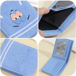Plush Cartoon Wallet for Women Soft Fuzzy Surface PU Leather Coin Purse with Zip Closure Cute Casual Gift for Girls