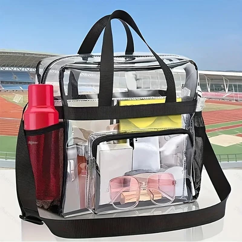 Portable PVC Travel Bag with Large Capacity and Transparent Design for Easy Organization and Washing