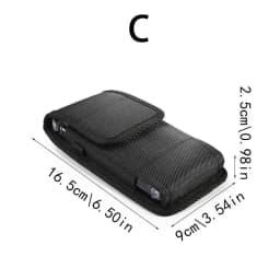 Universal Mobile Phone Nylon Pouch Cell Phone Belt Clip Carrying Holster Case Waist Packs Black Outdoor Sports Climbing Belt Bag