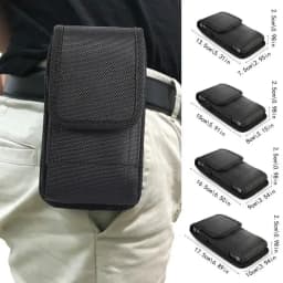 Universal Mobile Phone Nylon Pouch Cell Phone Belt Clip Carrying Holster Case Waist Packs Black Outdoor Sports Climbing Belt Bag