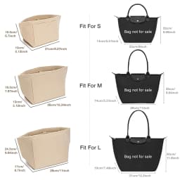 Purse Organizer Insert, Felt Bag Organizer For Handbag Purse Organizer, 5 Colors, 3 Size