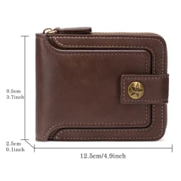 Short Horizontal Zipper Coin Pocket Tri-fold Card Case Purse Billetera Hombre Vintage Men High Quality PU Leather Small Wallet