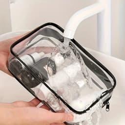 1pc Clear Beach Pouch Waterproof Makeup Bag Transparent Toiletry Organizer Stadium Travel Wash Case Graduation Gift Women