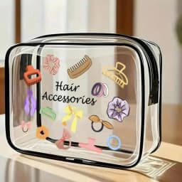 1pc Clear Beach Pouch Waterproof Makeup Bag Transparent Toiletry Organizer Stadium Travel Wash Case Graduation Gift Women