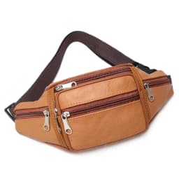Men's Waist Pack Leather Bag Waist Belt Bag Male Leather Fanny Pack Fashion Luxury Small Shoulder Bags For Men