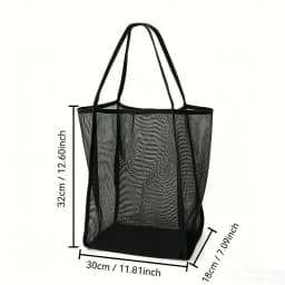1 Large Capacity Solid Color Mesh Shoulder Bag - Beach Storage Bag, Summer Travel Toiletry Bag, Shopping Tote Bag for Outings