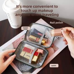 NEW Portable Lipstick Transparent Touch-Up Cosmetic Pouch Cosmetic Organizer Travel Bluetooth Headphone Charging Cable Pouch