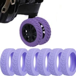 24/4pcs Colorful Travel Luggage Wheels Cover Thicken Silicone Luggage Wheel Protector Reduce Noise Roller Protective Sleeves