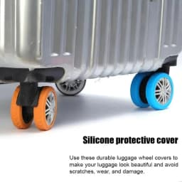 24/4pcs Colorful Travel Luggage Wheels Cover Thicken Silicone Luggage Wheel Protector Reduce Noise Roller Protective Sleeves