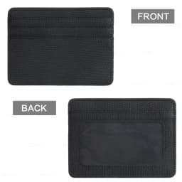 Mini Travel PU Leather Card Holder Wallet Lizard Pattern ID Window Case for Men Women Compact Wallet Organizer