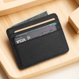 Mini Travel PU Leather Card Holder Wallet Lizard Pattern ID Window Case for Men Women Compact Wallet Organizer