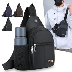 New Waterproof Crossbody Bag, Fashionable Chest Bag, Multifunctional Casual Single Shoulder Water Cup, Men's Backpack for Travel