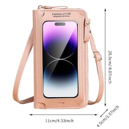 2025 New Touch Screen Mobile Phone Bag Handbag Female Crossbody Wallet One-Shoulder Transparent Coin Purse