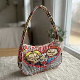 Trendy Chucky & Tiffany Print Shoulder Bag, Corduroy Underarm Bag for Daily Casual Use