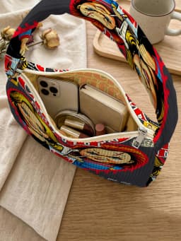 Trendy Chucky & Tiffany Print Shoulder Bag, Corduroy Underarm Bag for Daily Casual Use