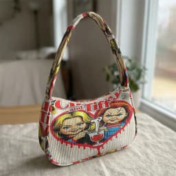 Trendy Chucky & Tiffany Print Shoulder Bag, Corduroy Underarm Bag for Daily Casual Use