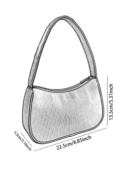 Trendy Chucky & Tiffany Print Shoulder Bag, Corduroy Underarm Bag for Daily Casual Use