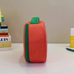 1pcs Cute Tomato Shaped Makeup Bag Waterproof Nylon Cosmetic Organizer Portable Toiletry Storage Pouch