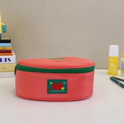 1pcs Cute Tomato Shaped Makeup Bag Waterproof Nylon Cosmetic Organizer Portable Toiletry Storage Pouch