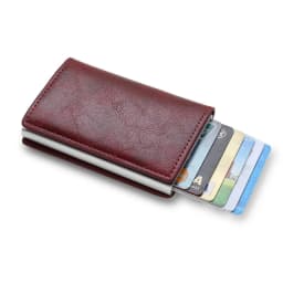 Rfid Carbon Fiber Credit Card Holder Wallets Men Brand Magic Trifold Leather Slim Mini Wallet Small Cardholder Money Bag Male