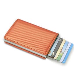 Rfid Carbon Fiber Credit Card Holder Wallets Men Brand Magic Trifold Leather Slim Mini Wallet Small Cardholder Money Bag Male