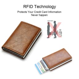 Rfid Carbon Fiber Credit Card Holder Wallets Men Brand Magic Trifold Leather Slim Mini Wallet Small Cardholder Money Bag Male