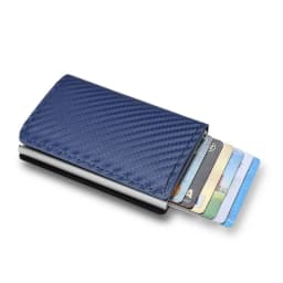 Rfid Carbon Fiber Credit Card Holder Wallets Men Brand Magic Trifold Leather Slim Mini Wallet Small Cardholder Money Bag Male