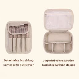 PU Leather Double Layer Makeup Bag Large Capacity Cosmetic Bags Luxury Cosmetics Organizer Women's Travel Essentials