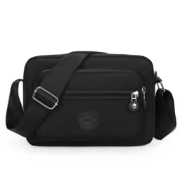 Women's Solid Color Multi-Pocket Crossbody Bag, Multi-Functional Shoulder Bag, Trendy Same-Color Business Bag