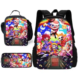 Cartoon A-AmazingS DigitalS Circus Child School Backpack with Lunch Bags ,Pencil Bags ,School Bags for Boys Girls Best Gift