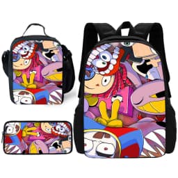 Cartoon A-AmazingS DigitalS Circus Child School Backpack with Lunch Bags ,Pencil Bags ,School Bags for Boys Girls Best Gift